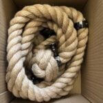32mm Natural Jute Bannister Rope x 16 Foot C/W 6 Gun Metal Black Fittings (CS)