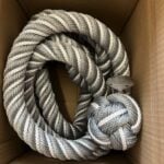 28mm Synthetic Grey Bannister Rope x 16 Foot C/W 4 Polished Chrome Fittings (CS)
