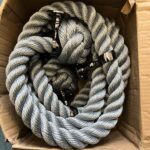 32mm Synthetic Grey Bannister Rope x 4210mm C/W 7 Gun Metal Black Fittings (CS)