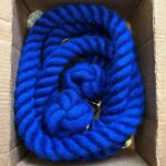 32mm Royal Blue Polyspun Bannister Rope x 12 Foot C/W 4 Polished Brass Fittings (CS)