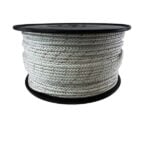4mm White With Multi Coloured Fleck Pre Stretch Polyester Braided Rope - 200 Metre Reel