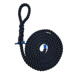 navy blue 3 strand nylon gym rope with soft eye 1
