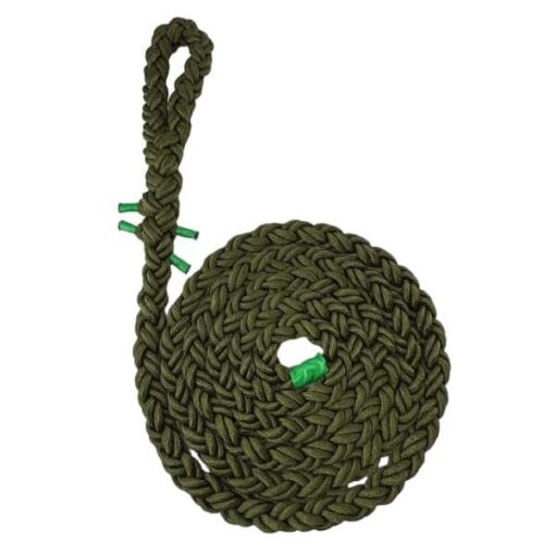 olive 8 strand nylon gym rope with soft eye 1
