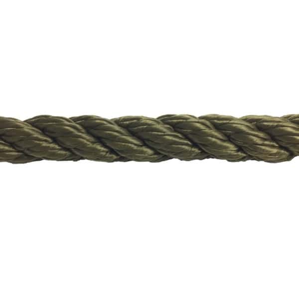 12mm Olive Polyester Rope - By The Metre - RopeServices UK