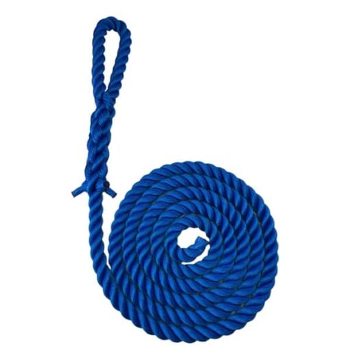 synthetic royal blue gym rope with soft eye 1