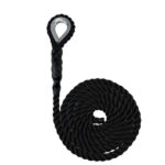Black 3 Strand Nylon Sled Prowler Pulling Rope With Galvanised Thimble