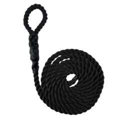 black 3 strand nylon sled prowler pulling rope with soft eye 1