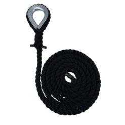black natural cotton gym rope with galvanised thimble 1