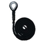 Black Natural Cotton Sled Prowler Pulling Rope With Galvanised Thimble
