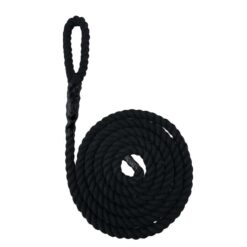 black natural cotton sled prowler pulling rope with soft eye 1