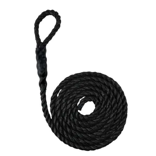 black polypropylene sled prowler pulling rope with soft eye 1