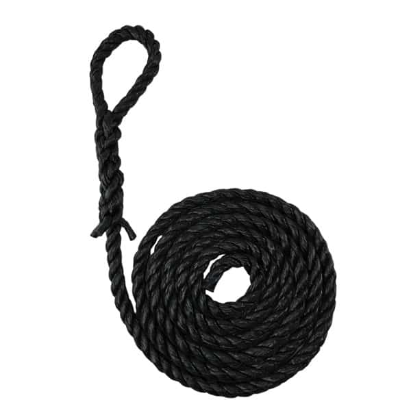 Black Polypropylene Gym Rope With Soft Eye - RopeServices UK