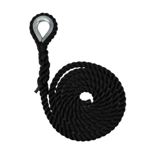 black softline gym rope with galvanised thimble 1