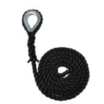 Black Staplespun Gym Rope With Galvanised Thimble