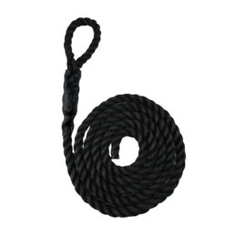 black staplespun sled prowler pulling rope with soft eye 1