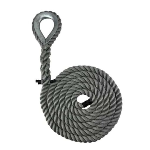 grey softline gym rope with galvanised thimble 1