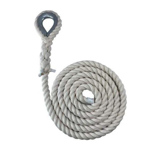 natural cotton gym rope with galvanised thimble 1