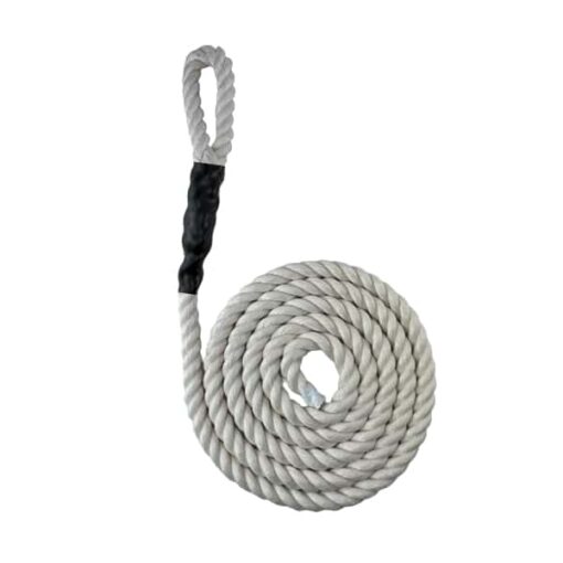 natural cotton sled prowler pulling rope with soft eye 1