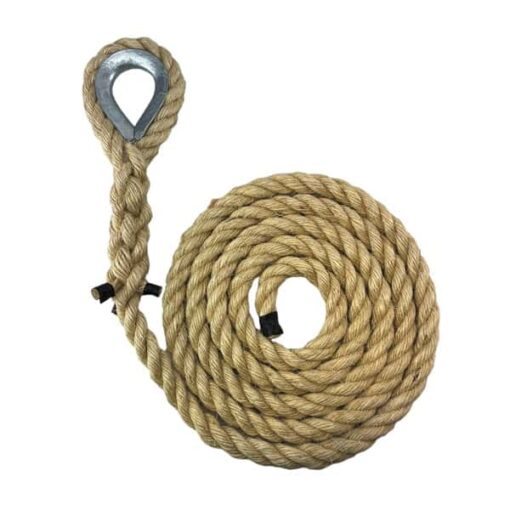 natural sisal gym rope with galvanised thimble 1