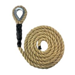natural sisal sled prowler pulling rope with galvanised thimble 1