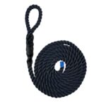 Navy Blue 3 Strand Nylon Sled Prowler Pulling Rope With Soft Eye