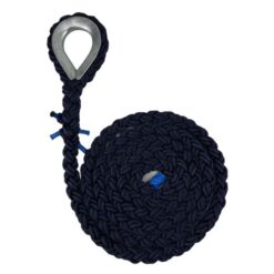 navy blue 8 strand nylon gym rope with galvanised thimble 1