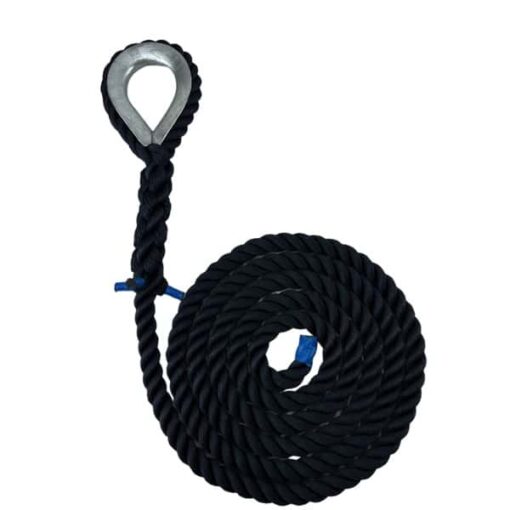 navy blue softline gym rope with galvanised thimble 1
