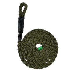 olive 8 strand nylon sled prowler pulling rope with soft eye 1