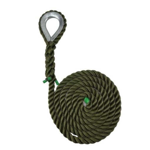olive softline gym rope with galvanised thimble 1
