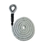 Optic White Natural Cotton Sled Prowler Pulling Rope With Galvanised Thimble