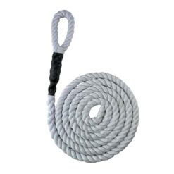 optic white natural cotton sled prowler pulling rope with soft eye 1