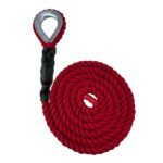 Red Natural Cotton Sled Prowler Pulling Rope With Galvanised Thimble