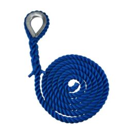 royal blue softline gym rope with galvanised thimble 1