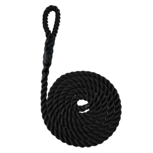 synthetic black sled prowler pulling rope with soft eye 1
