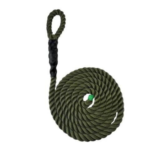 synthetic olive sled prowler pulling rope with soft eye 1