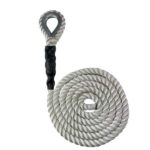 White 3 Strand Nylon Sled Prowler Pulling Rope With Galvanised Thimble
