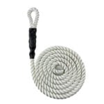White 3 Strand Nylon Sled Prowler Pulling Rope With Soft Eye