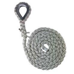 white 8 strand nylon gym rope with galvanised thimble 1