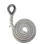 White Staplespun Gym Rope With Galvanised Thimble
