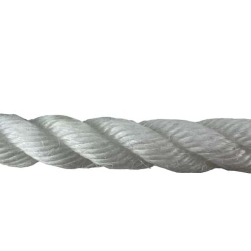 white staplespun gym rope with galvanised thimble 4