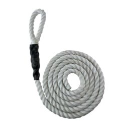 white staplespun sled prowler pulling rope with soft eye 1