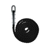 Black 3 Strand Nylon Gym Rope With Tulip Fitting