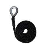 Black Polypropylene Sled Prowler Pulling Rope With Galvanised Thimble