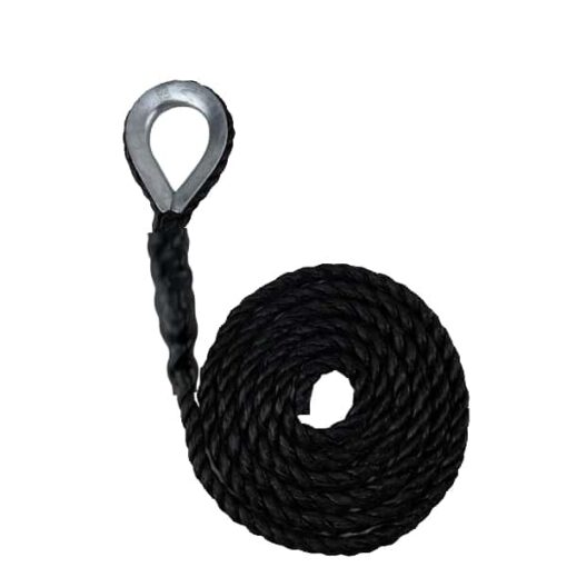 black polypropylene sled prowler pulling rope with galvanised thimble 1