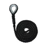 Black Staplespun Sled Prowler Pulling Rope With Galvanised Thimble