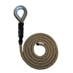 natural jute sled prowler pulling rope with galvanised thimble 1
