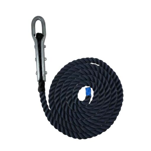 navy blue 3 strand nylon gym rope with tulip fitting 1