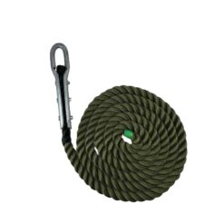 olive 3 strand nylon gym rope with tulip fitting 1