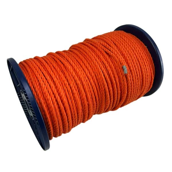 6mm Orange Natural Cotton Rope On A Reel - RopeServices UK