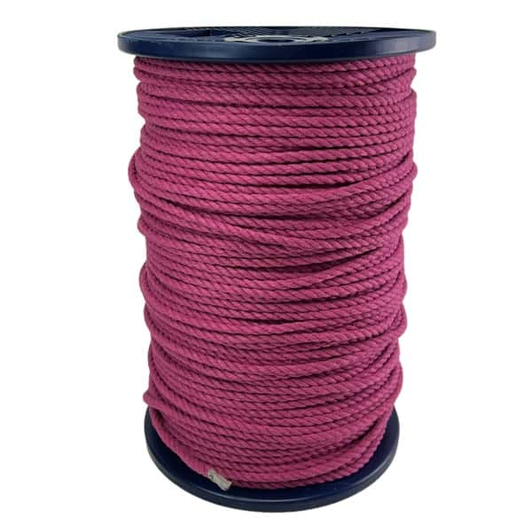 6mm Purple Natural Cotton Rope On A Reel - RopeServices UK